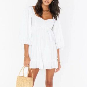 SHOW ME YOUR MUMU | Mandi White Puff Sleeve Mini Dress | S